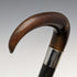1907 British Antique Men's Cane Horn Handle Sterling Silver Decoration Black Shaft 88cm